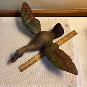 Handcrafted Wooden Mallard Hen Decoy Vintage